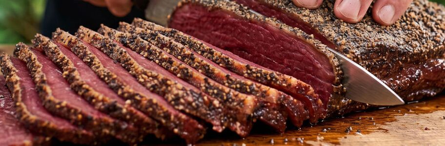Pastrami Rezept vom Grill - der Anschnitt